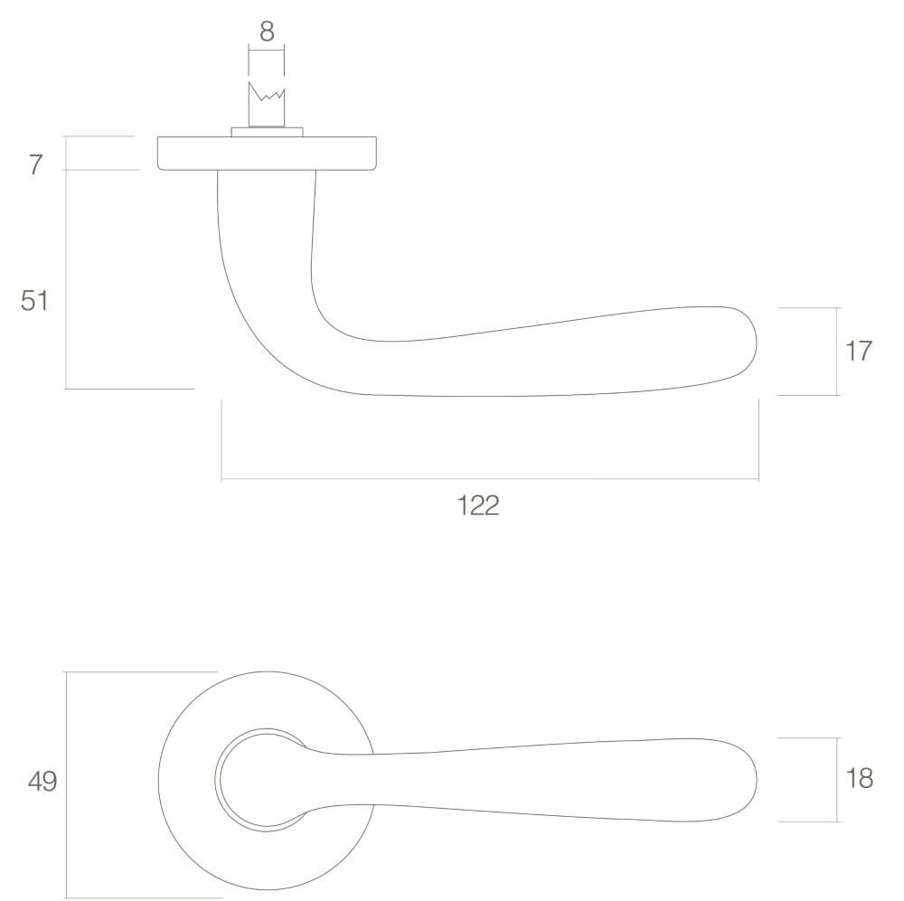 Türklinke Jupiter Messing lackiert Intersteel 8714186055991