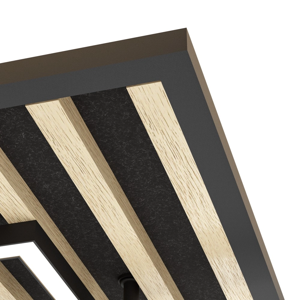Moderne Deckenlampe Cembrano Schwarz quadratisch mit Holz Eglo 9008606388127