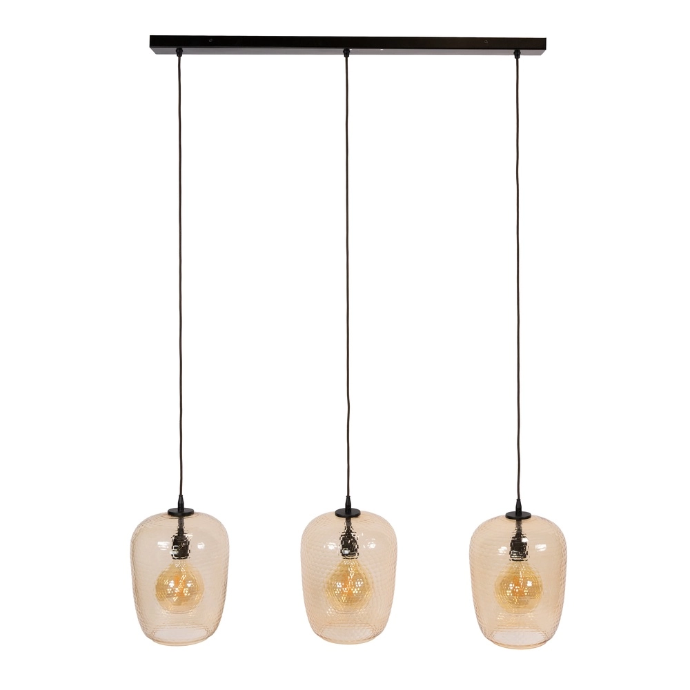 3-Licht Pendellampe Python Bernsteinglas Lyora 8716803514997