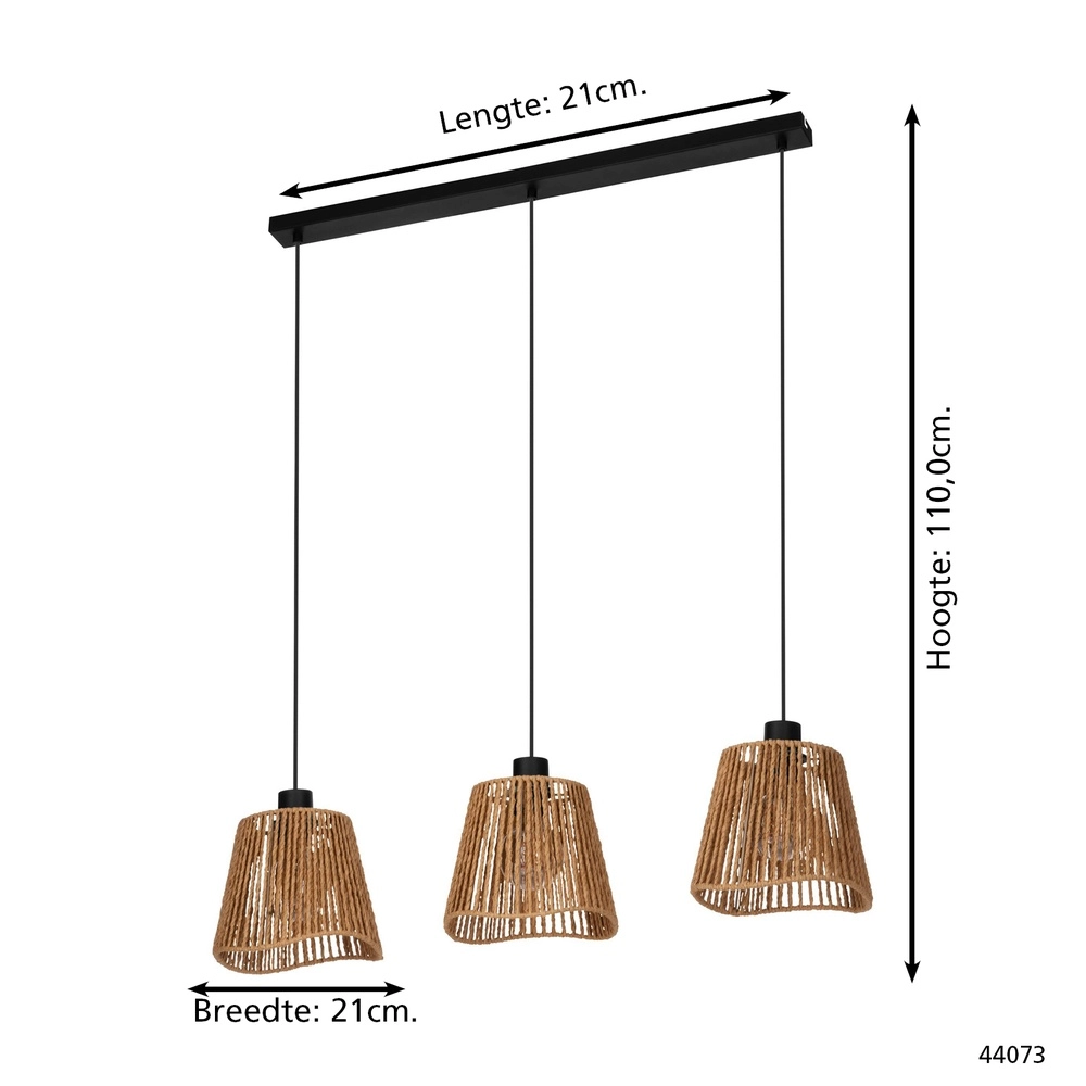 Seilpendellicht Lavister 3-Lichter - Ø 21 cm Eglo 9002759440732