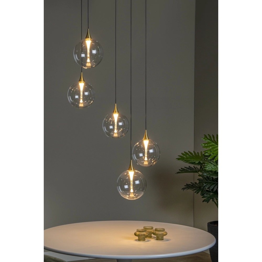 Design-LED-Pendelleuchten Gisela klar – 5x Ø 16 cm Premium by Lucide 5411212134806