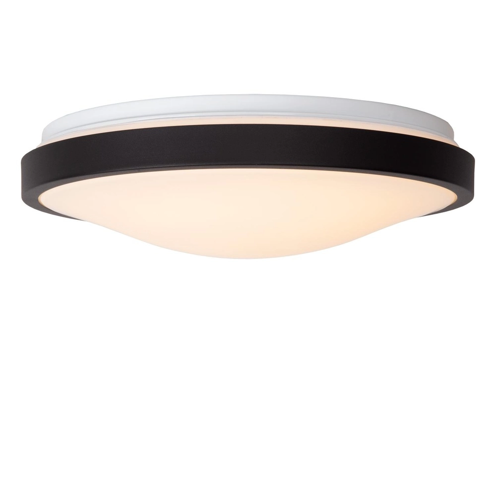 Schwarze Deckenlampe Dasher Ø 34,8 cm IP44 für Badezimmer Lucide 5411212792099