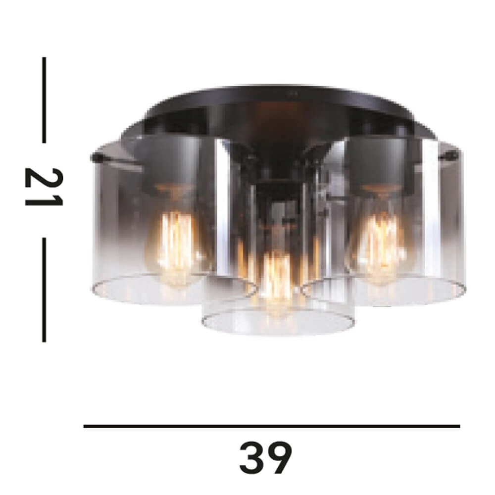 Schwarze Deckenleuchte Sweden 3-flammig Searchlight 5053423271651