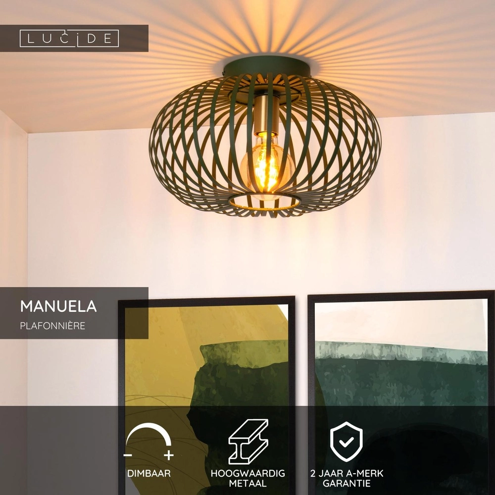 Deckenlampe Manuela Ø 39,5 cm grün Lucide 5411212782809