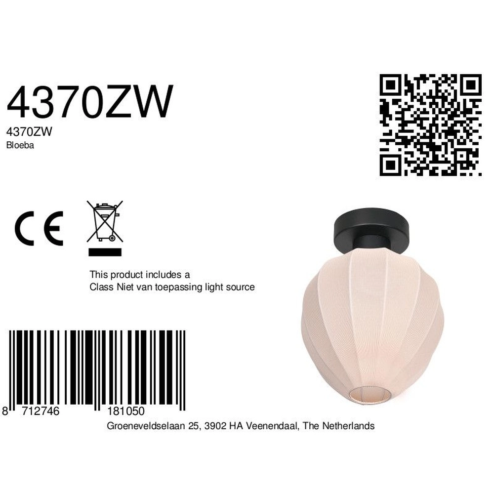 Deckenlampe Bloeba cremefarbener Farbton Ø 25cm Steinhauer 8712746181050
