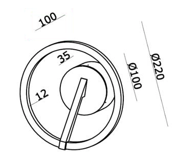 Design-Wandlampe Oregon Ø 22cm – Gebürsteter Bronze Artdelight 8720701103832