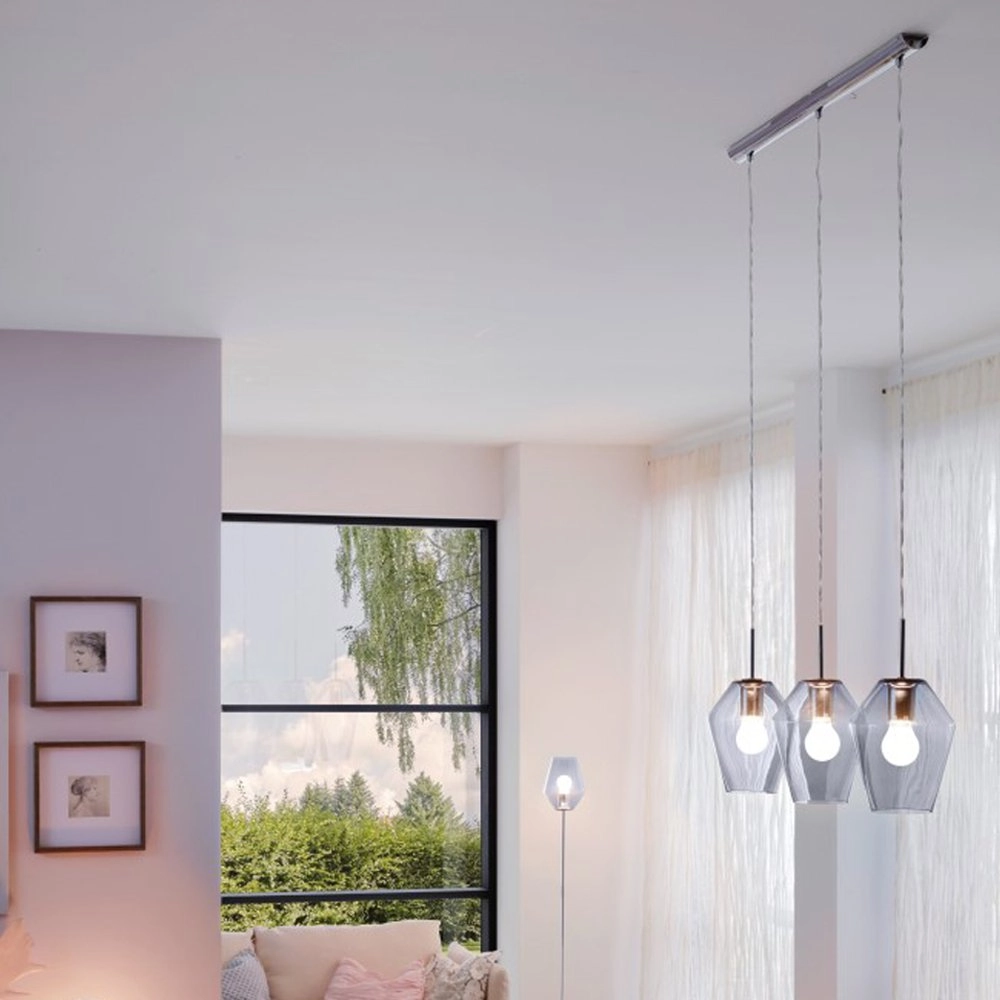 Pendelleuchte Murmillo 3-Licht-Chrom mit Rauch Eglo 9002759967741