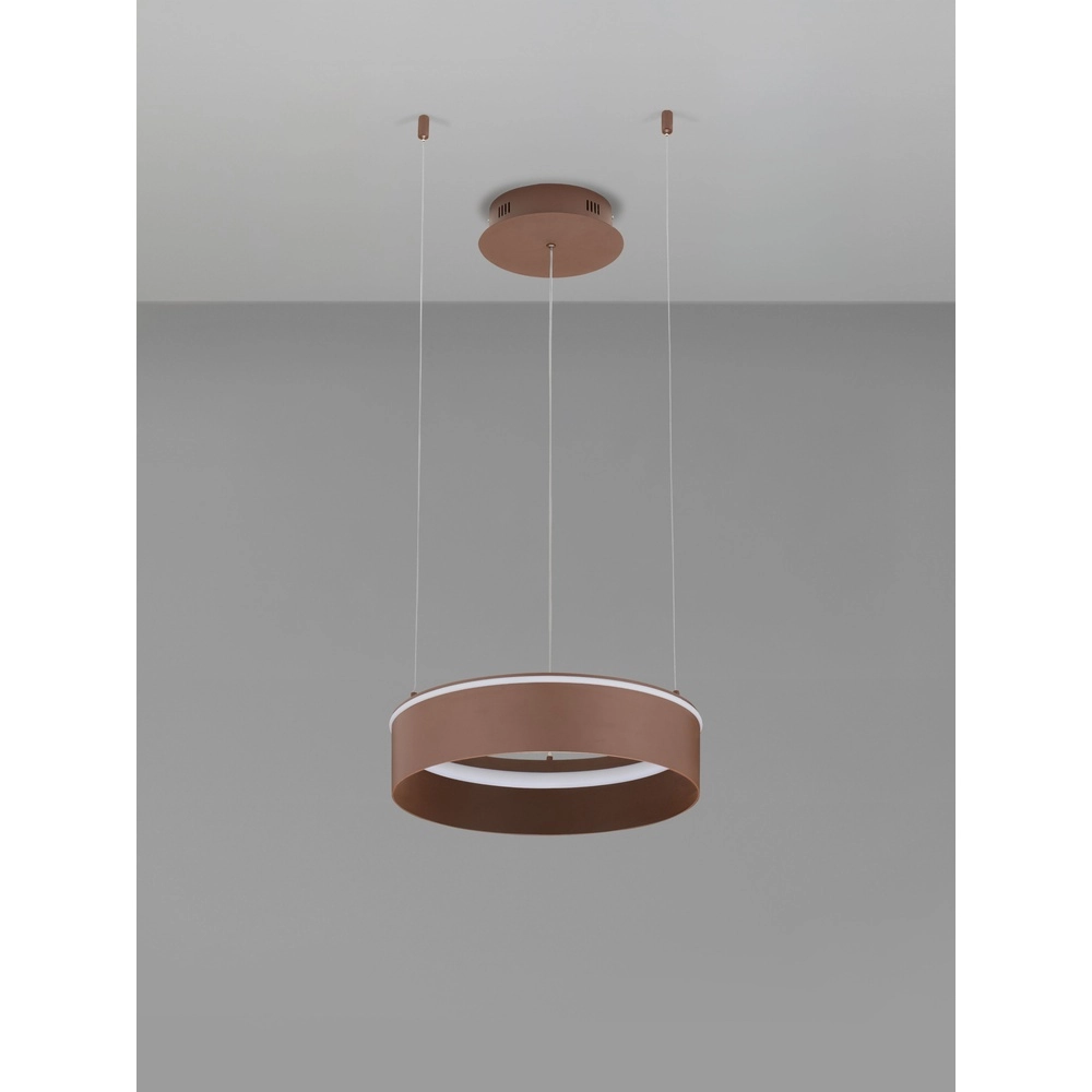 Moderne Pendellampe Olivia braun Ø 40 cm Lyora 5212017494238