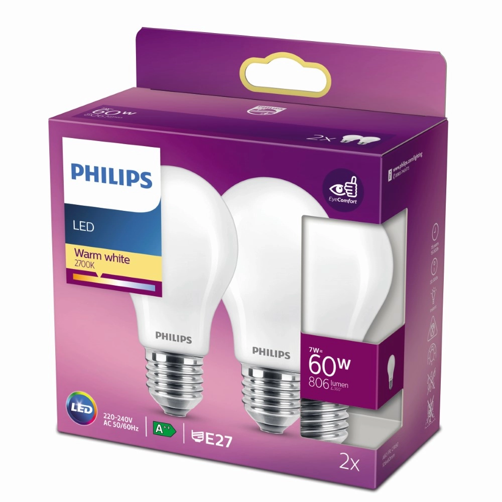 LED-Lampe 7W - E27 - A60 - Led 2 Philips 8718699777678