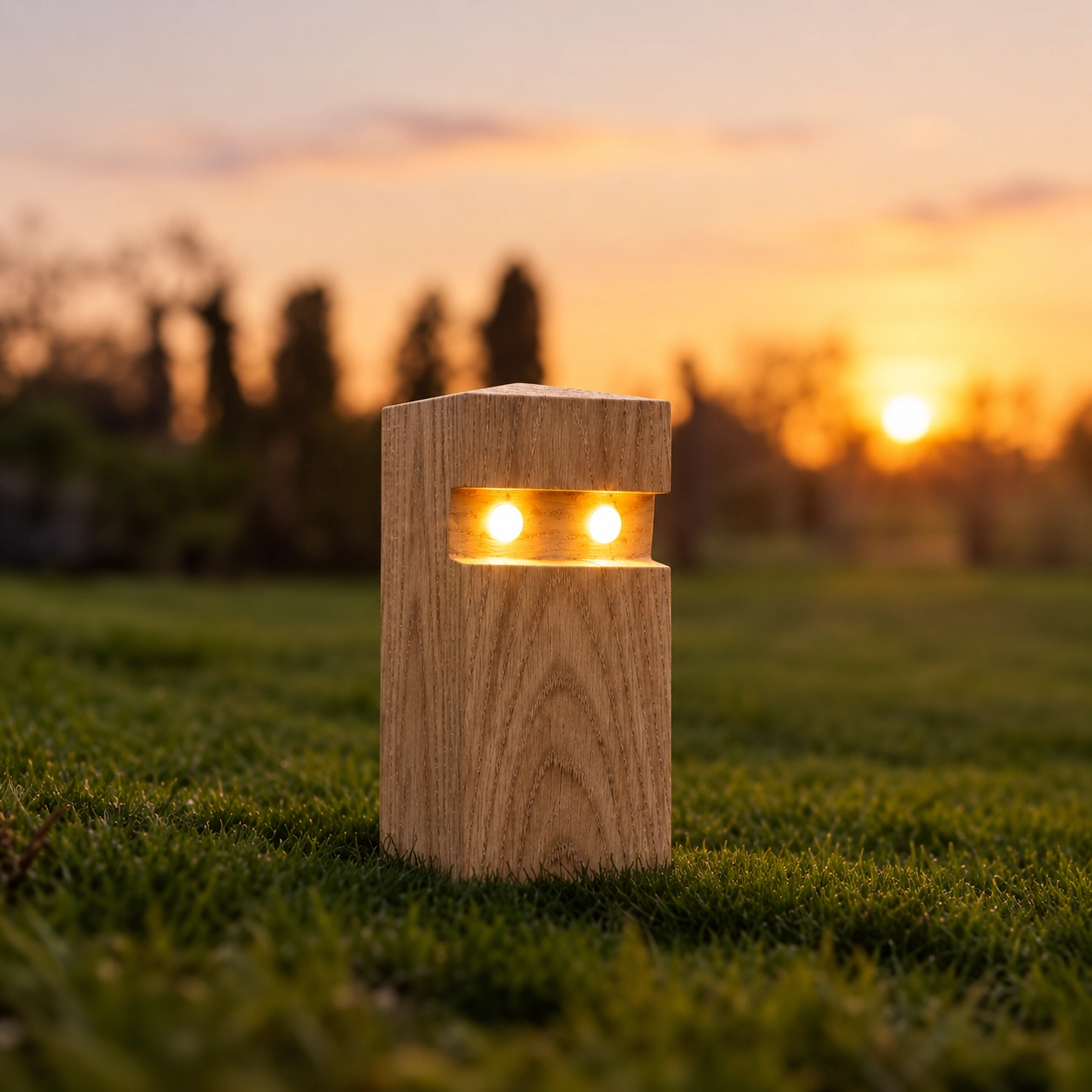 Holzwegbeleuchtung Pallina Eiche – 20 cm – 2700.000 km