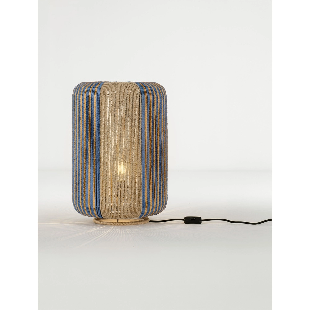 Tischlampe Abby Ø 33cm braun mit blau Lyora 5212017477385