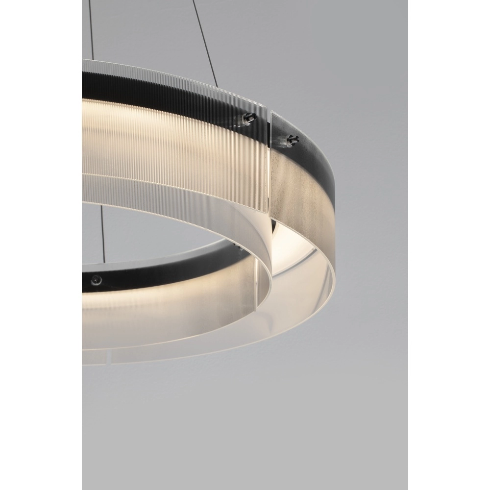 Design-Pendelleuchte Pauline schwarz mit Glas Ø 70cm Lyora 5212017445384