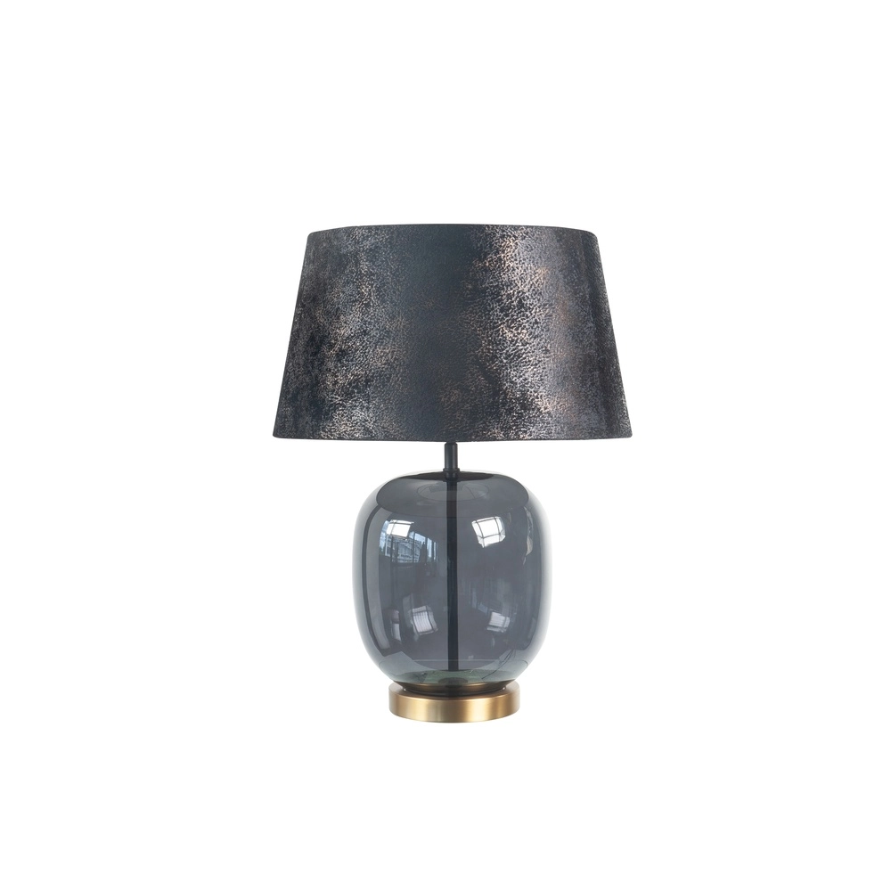 Tischlampe Bellini Messing mit Rauchglas Ø 40cm