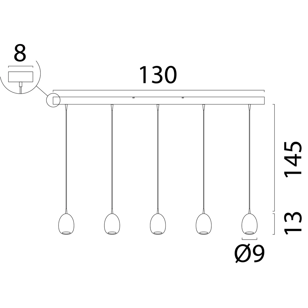 Design-Pendellampe Alta 5-Licht beige Terra Masterlight 8718121438238