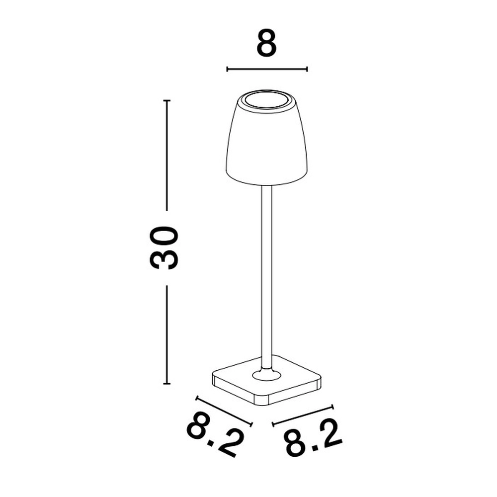 Tischlampe Colt Grau wiederaufladbar Lyora 5212017444868