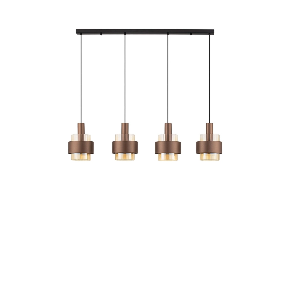 Moderne Pendellampe Serena 4-helles Kaffeebraun Lyora 5212063501157