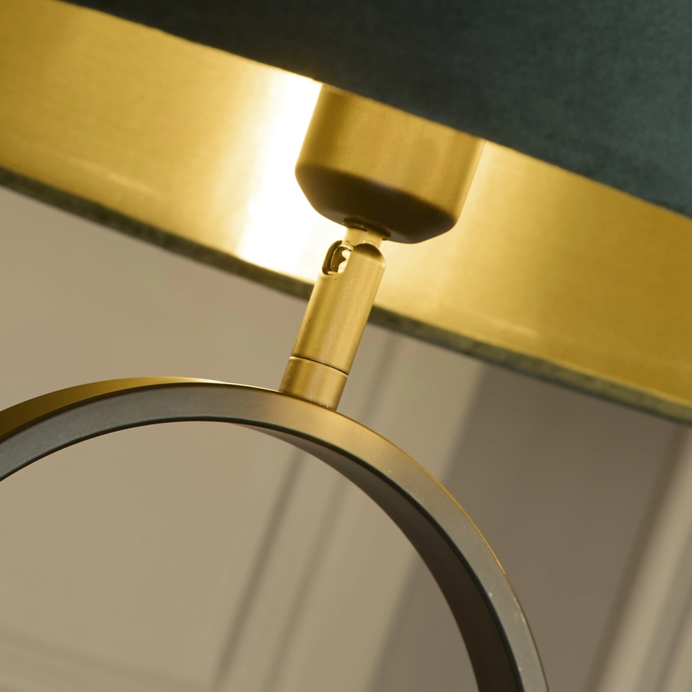 Stehlampe Modish schwarz mit grüner Kapuze Searchlight 5053423307558