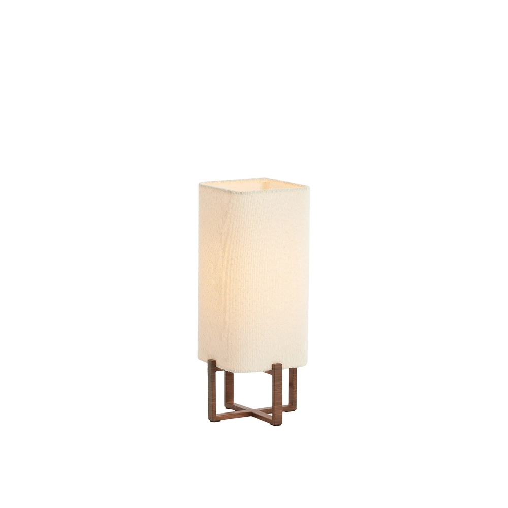 Tischlampe Wyn 39 cm – cremefarbenes Seil mit Walnuss-Optik Light & Living 8717807792534