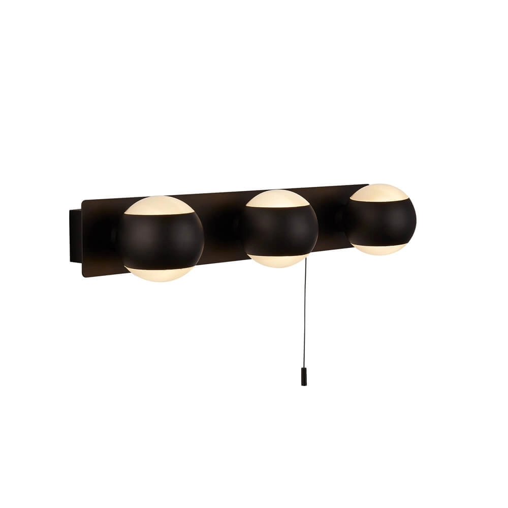 Badezimmer-Wandleuchte Flare 3-Licht-Schwarz