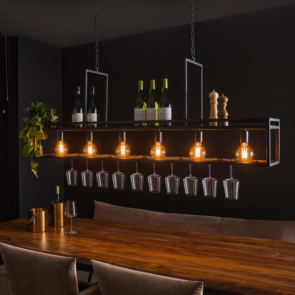 Kücheninsel-Pendellicht Decorate 160 cm – Holzkohle