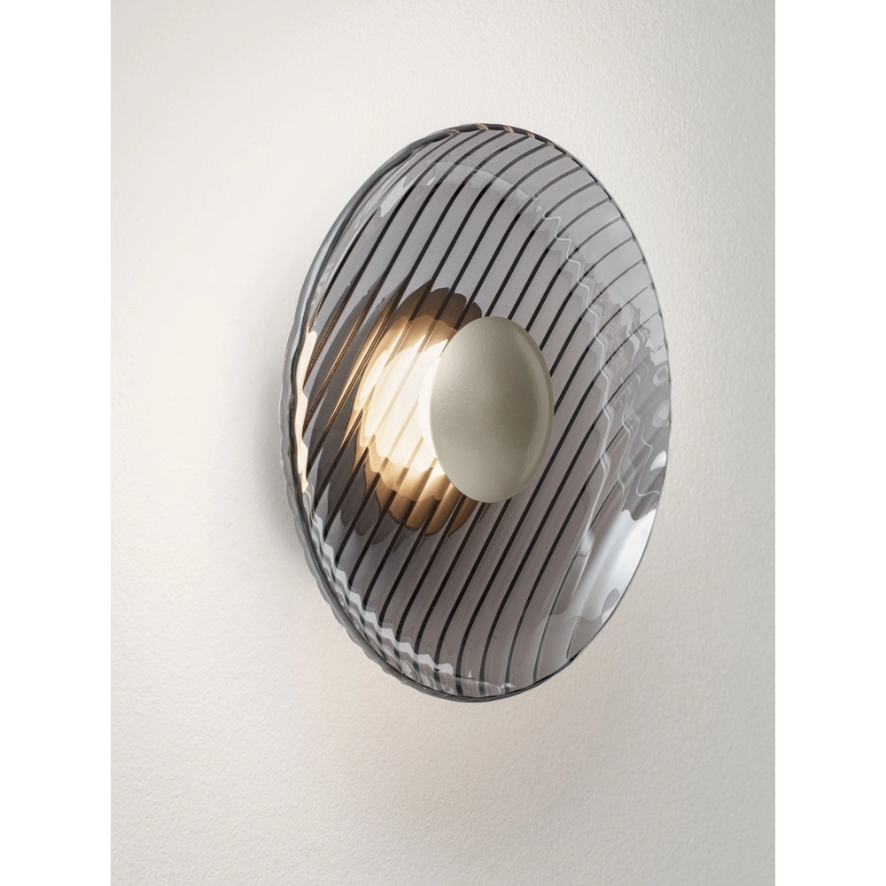 Wandlampe Lavina silbergrau mit Rauchglas Ø 25 cm Lyora 5212063501423