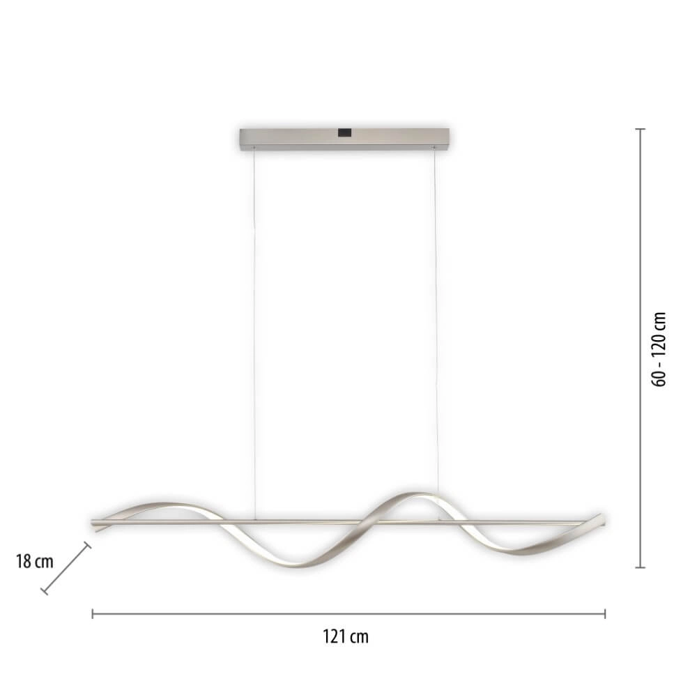 Gewellte Hängelampe Q-Swing Metall Paul Neuhaus 4012248374856