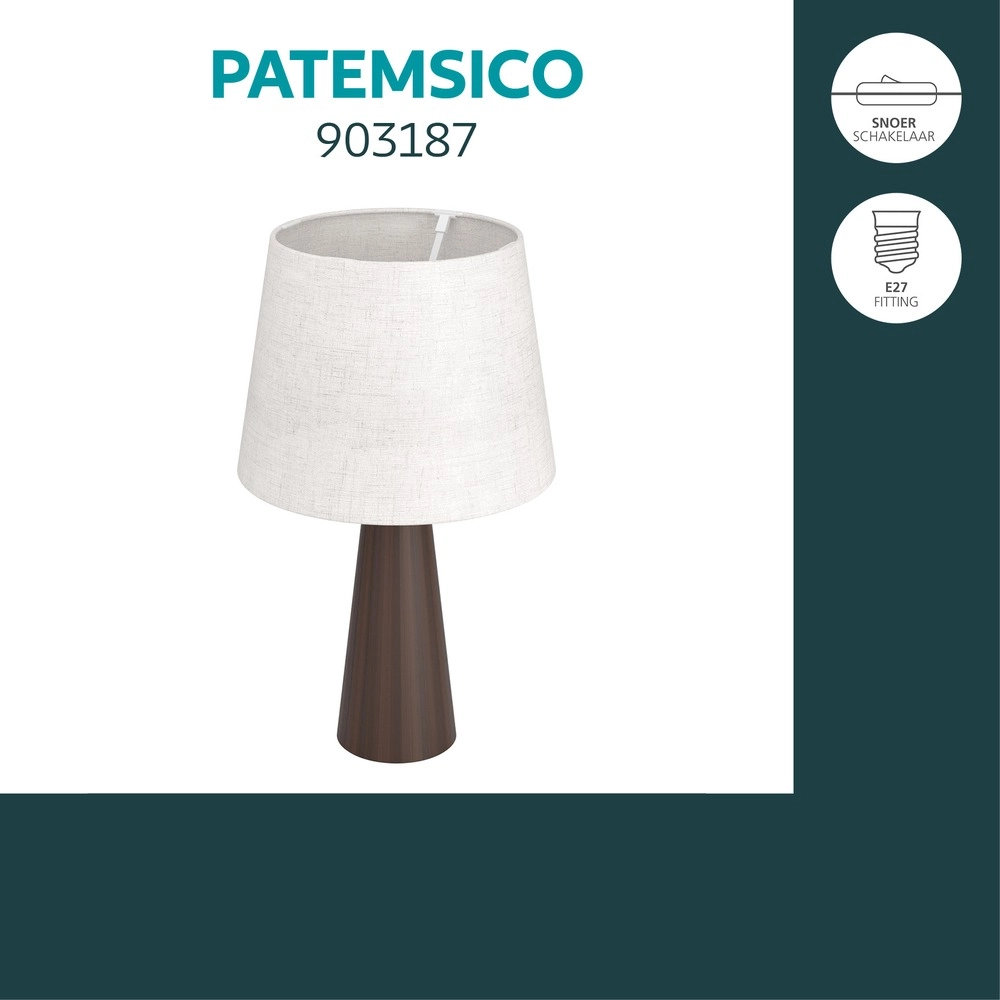 Landtischlampe Patemsico Braun mit Kapuze