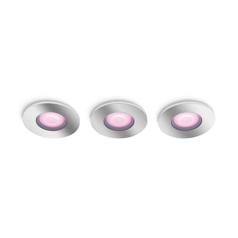 Einbaustrahler Hue Xamento - White and color Set mit 3 Strahlern aus Edelstahl Philips 8719514355392