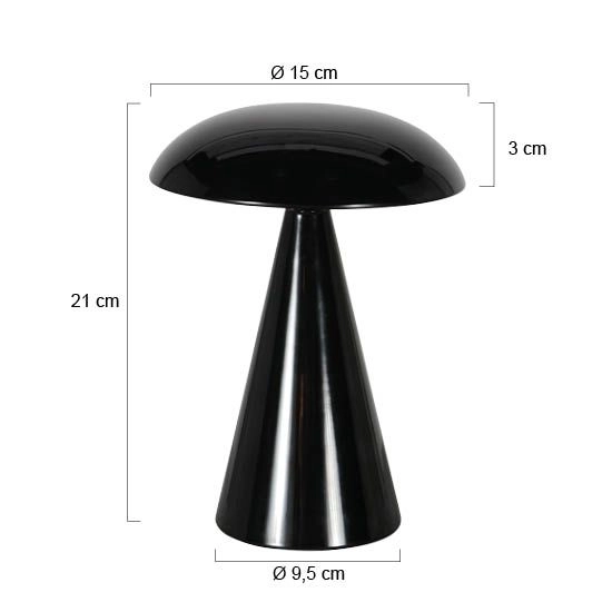 Wiederaufladbare Tischlampe Mush Schwarz Steinhauer 8712746188806