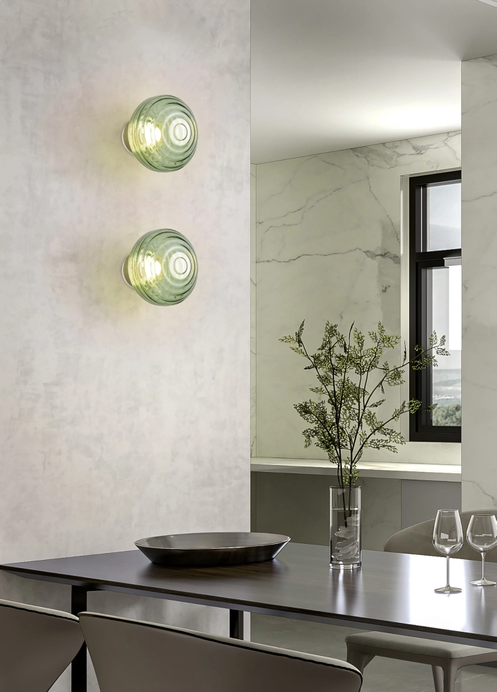 Wandleuchte Earl Grünes Glas Wiederaufladbar Trio 4017807643459