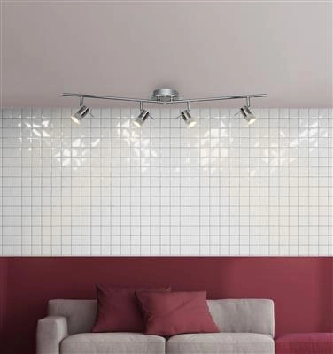 Badezimmer Strahler Aries 4-Lichtgrau Searchlight 5053423076942