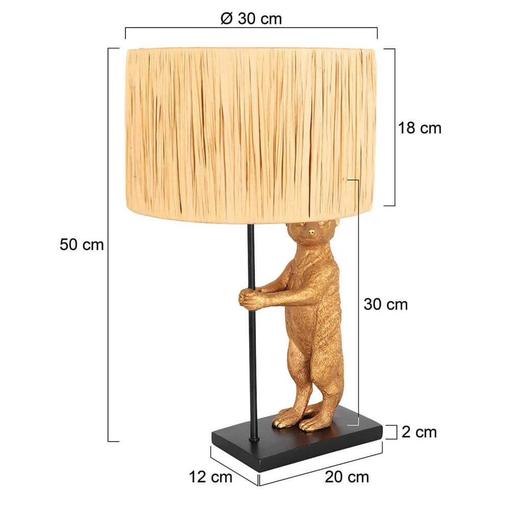 Tischlampe Animaux schwarz mit Strohschirm Steinhauer 8712746172119