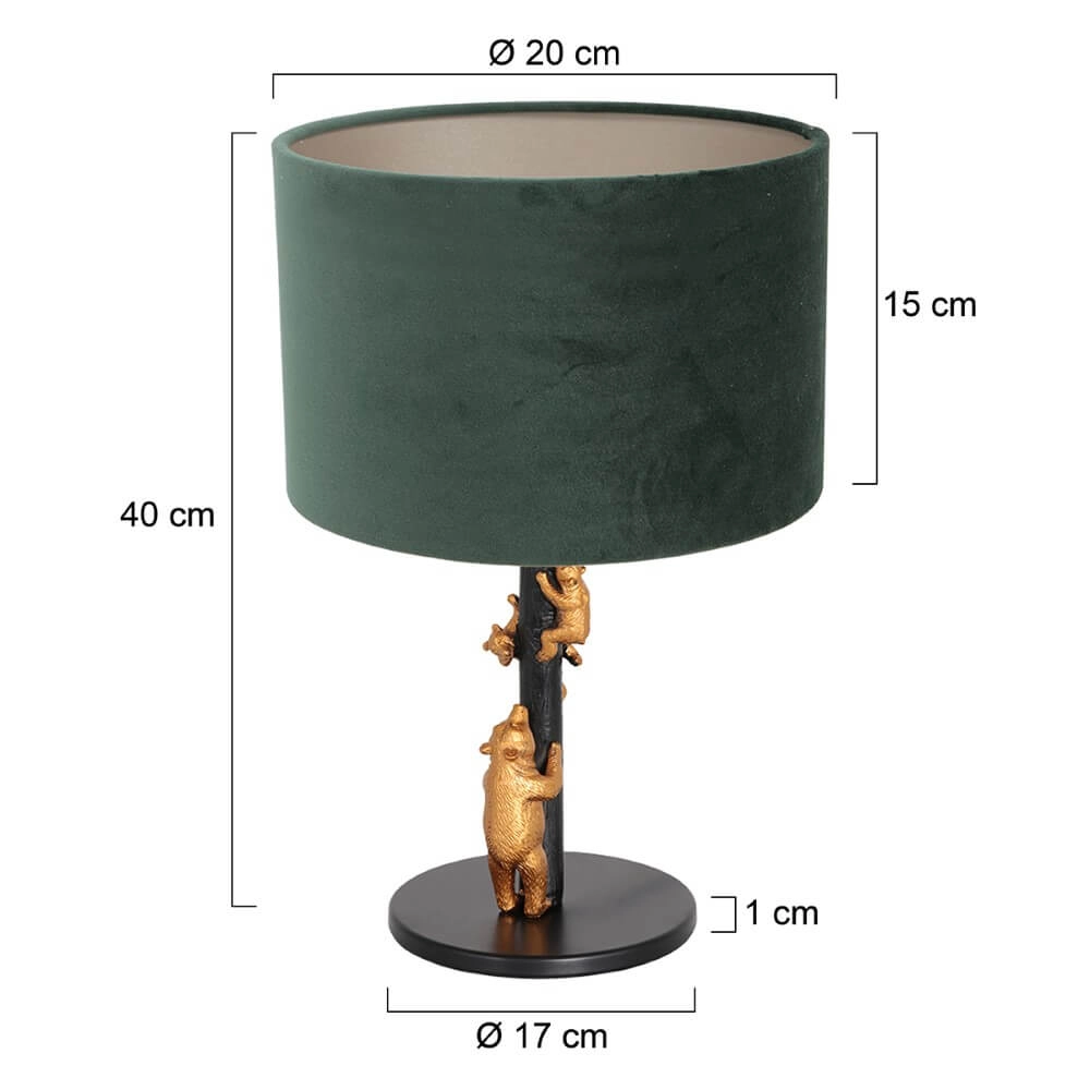 Designer-Tischlampe Animaux mit grünem Samt Steinhauer 8712746151893