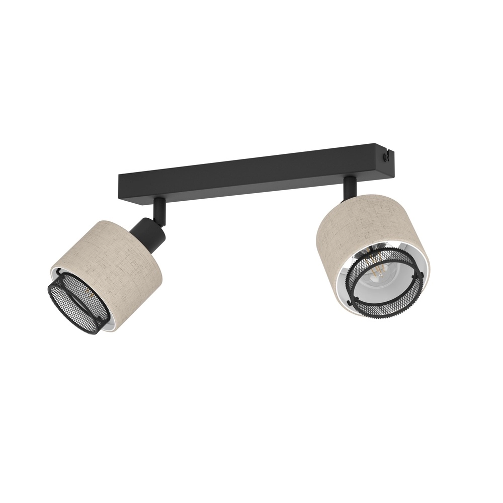 Japandi Deckenlampe Rosley 2L – schwarz mit Creme