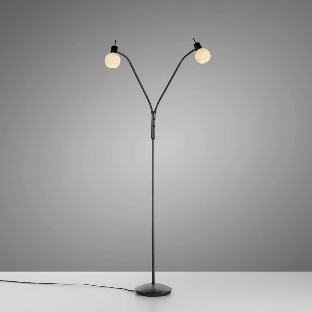 Schwarze Stehlampe Loki 2-flammig Just Light 4043689000837