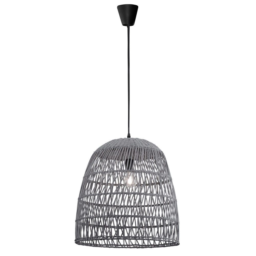 Graue Pendelleuchte Destin Rattan Ø 46,5cm Lyora 5212017416667