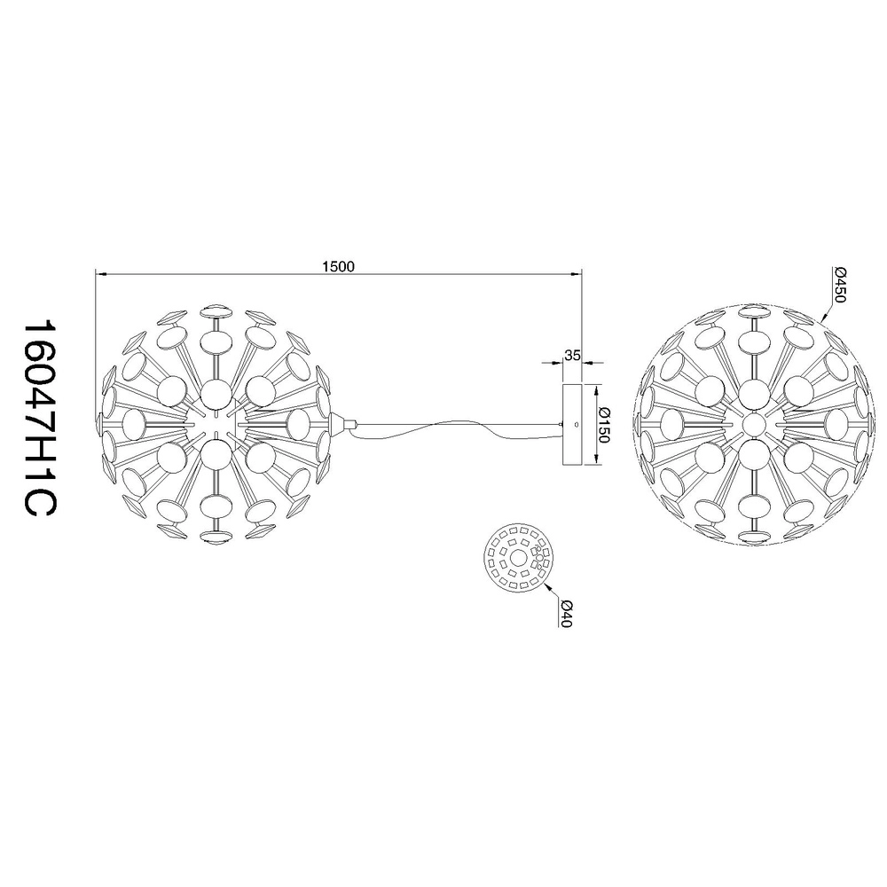 Pendellampe Virina Chrom Globo 9007371459469