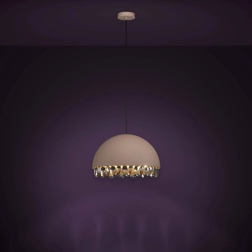 Mokka-Hängelampe mit Kristall Gaetano 2 Ø 45cm Stars of Light 9002759399481