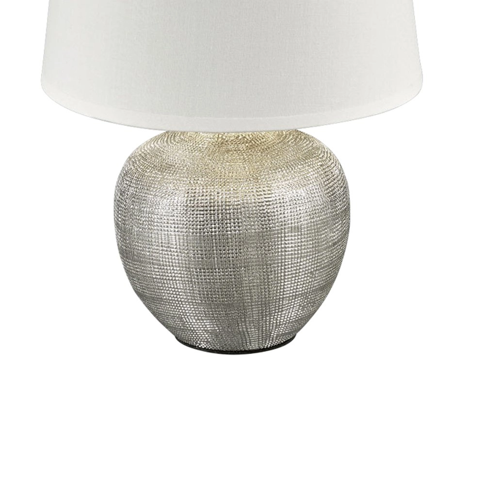 Tischlampe Luxor 26cm Silber mit Weiß Trio 4017807345971