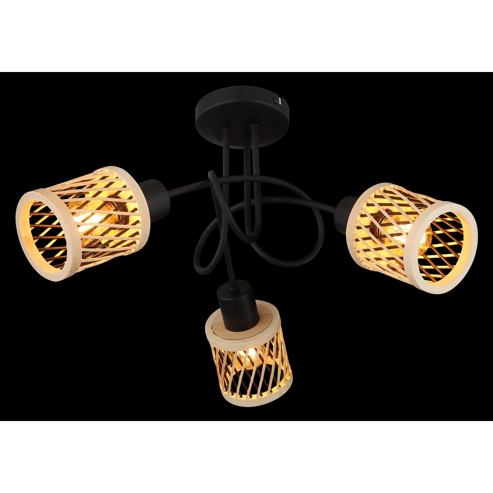 3-Licht Deckenlampe Mali Schwarz Globo 9007371525720