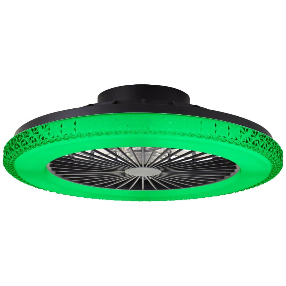 Schwarzer Fächer Badria mit RGB-Funktion Brilliant 4004353435850