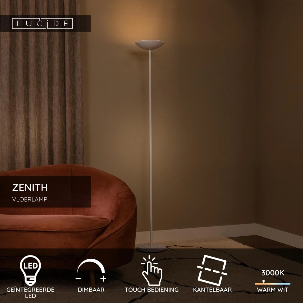 Design-Stehlampe Zenith Weiß Lucide 5411212194077