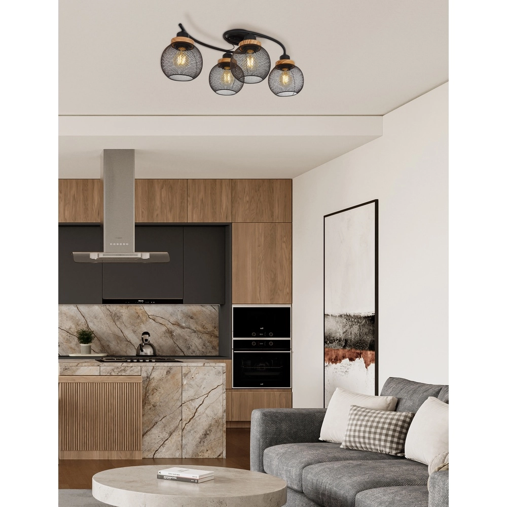 Deckenlampe Pablo Schwarzes Netz Globo 9007371429547