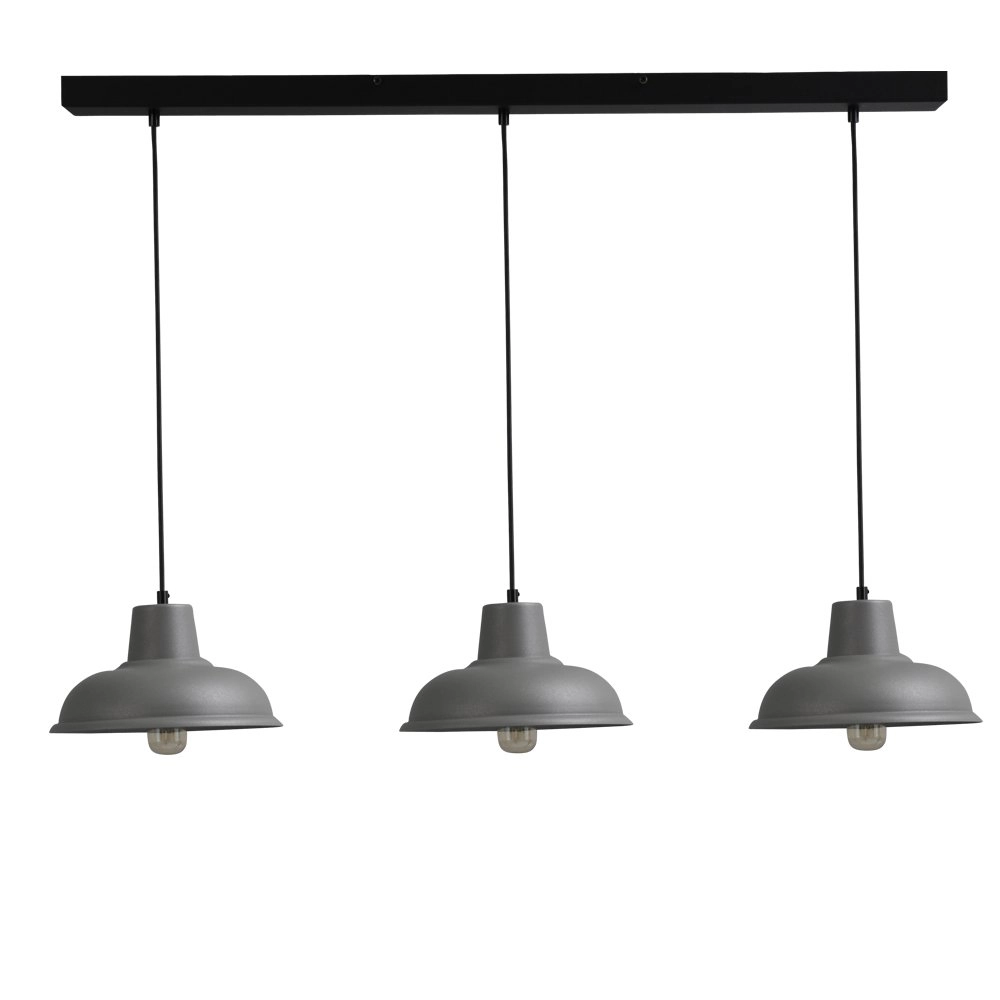 Esszimmerlampe Di panna Industria 3x26 3 Lichtgrau mit schwarz