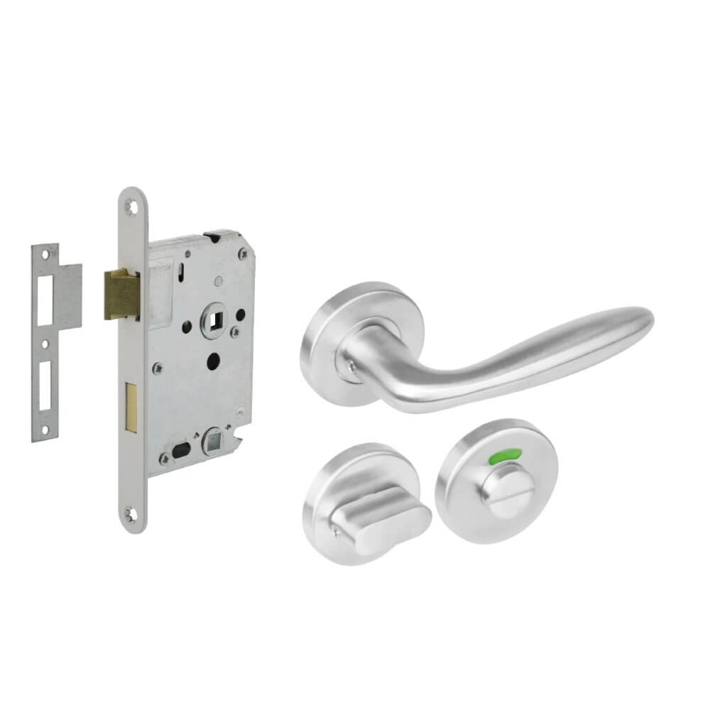 Komplettes Türdrücker-Set Jupiter Toilette aus Edelstahl Intersteel 8714186634585
