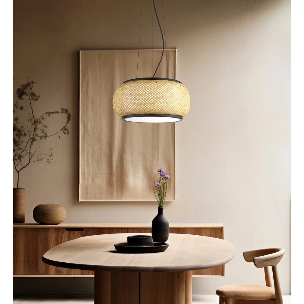 Pendellampe Bambora Schwarz mit Bambus Globo 9007371578795