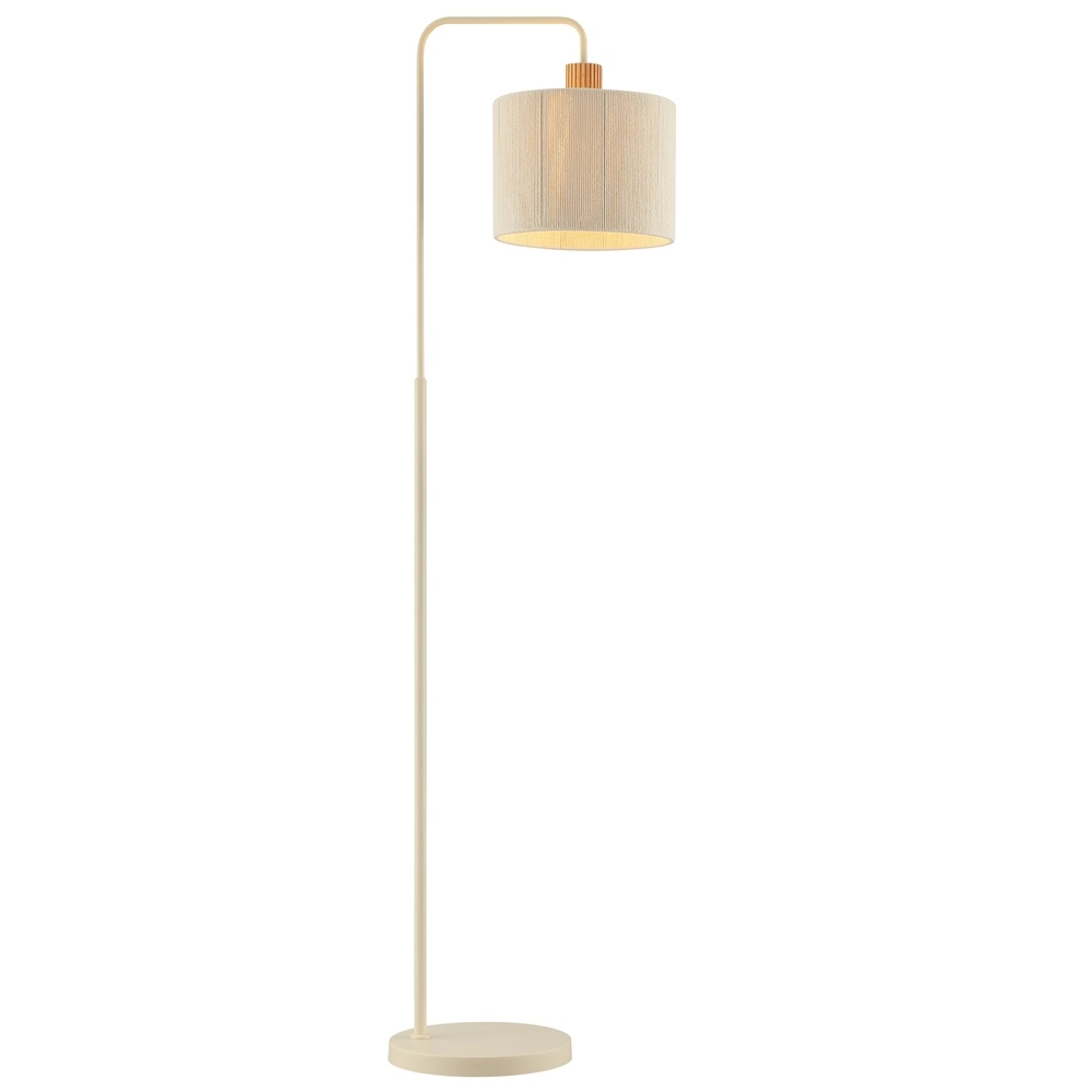 Japandi Stehlampe Arlo Sandbraun mit Holz