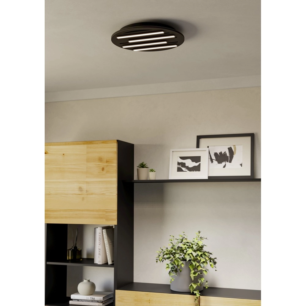 Intelligente Deckenbeleuchtung Pitrignani-Z rund Ø 38 cm schwarz Eglo 9008606390519