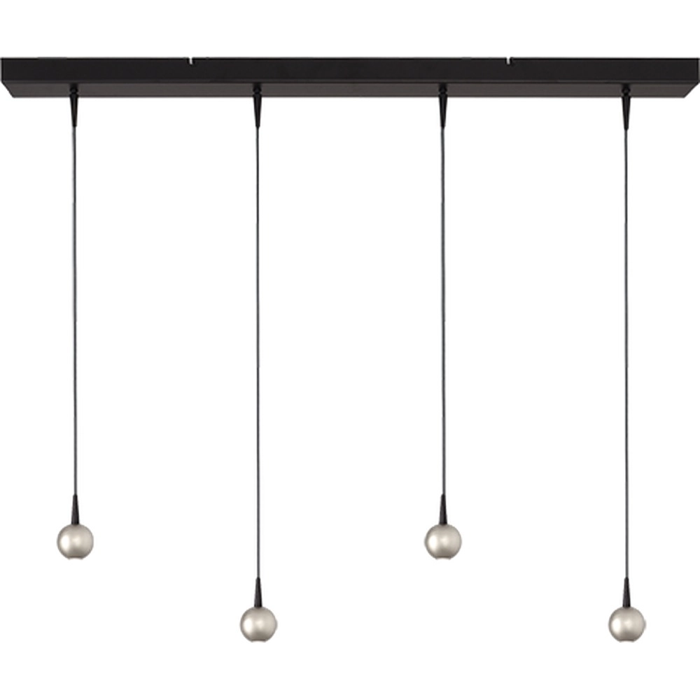4-Licht Pendellampe Talana schwarz mit Nickel Ø6cm DTW