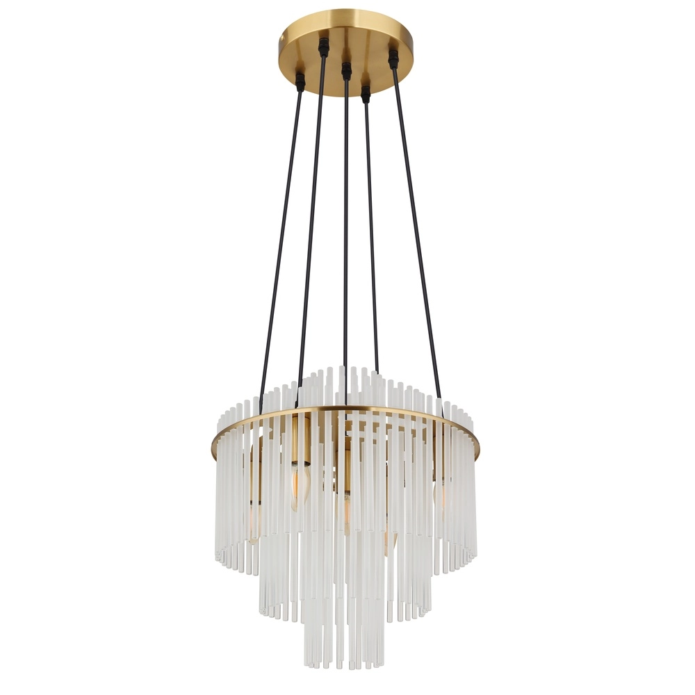 Pendellampe Ø 40 cm Gorley Gold mit weißen Glasstäben Globo 9007371518135
